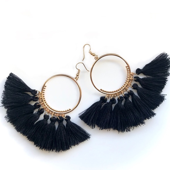 “Arriba!” Boho Tassel Hoop Fun Cute Fringe Earring - Picture 11 of 16